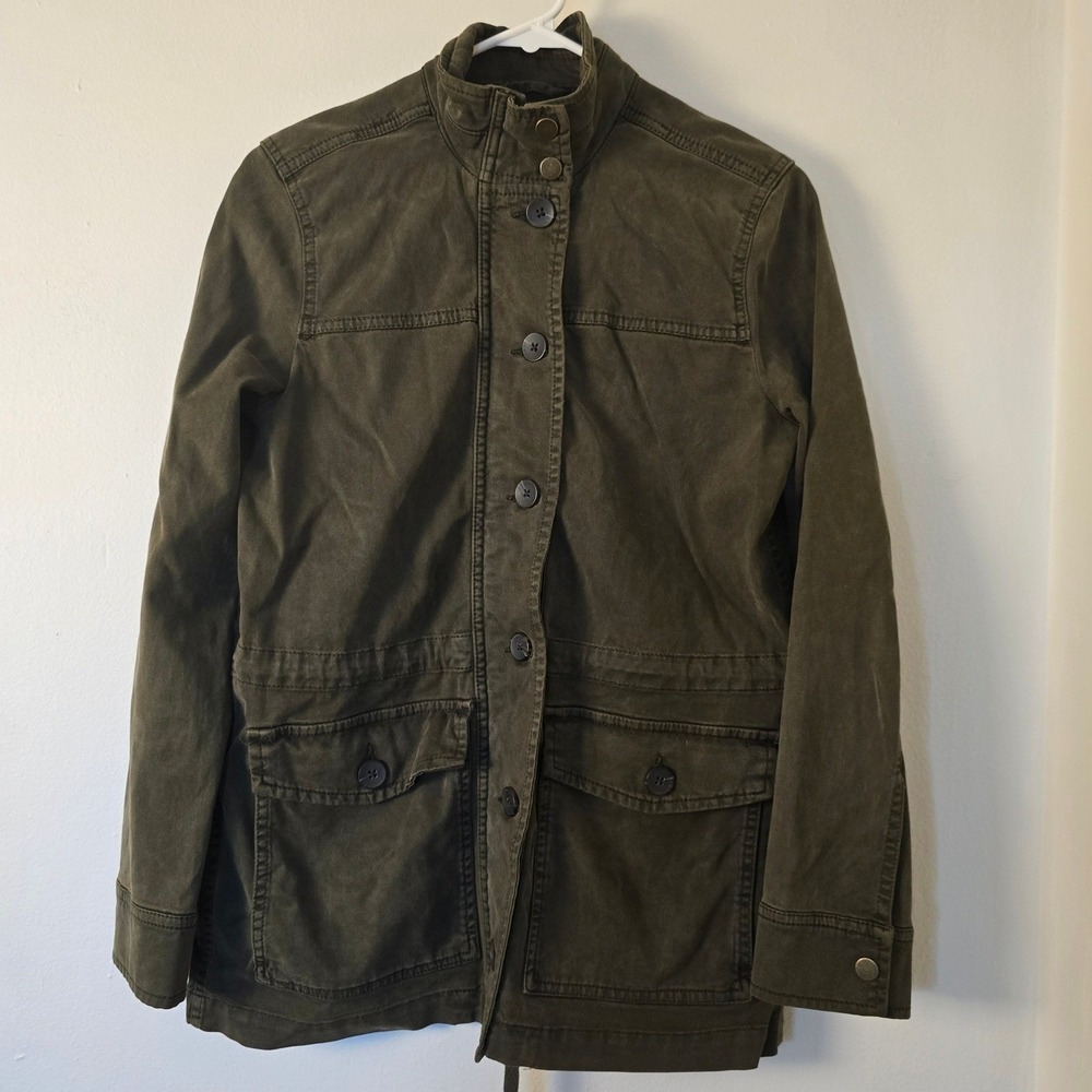 Lucky Brand Jacket Green Utility Cargo Pockets Womens Extra Small Olive Army - Picture 2 of 9